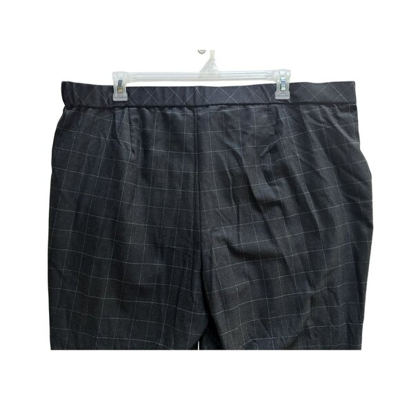 J. Jill Window Pane Plaid Wide Leg Trousers Dress Pants Plus 24W Dark Charcoal - Picture 4 of 6